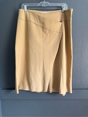 MARGARET O’LEARY • Camel Wrap-Style Women's Skirt wool size Large